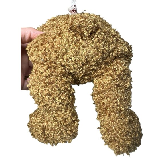 Vintage GUND Teddy Bear Plush Curly Brown Tan Stuffed Animal Bow Collectible Toy - Picture 6 of 8